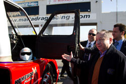 Jean Todt at the Hal Far Drag Racing Circuit admiring the Maksar Racing Team's truck